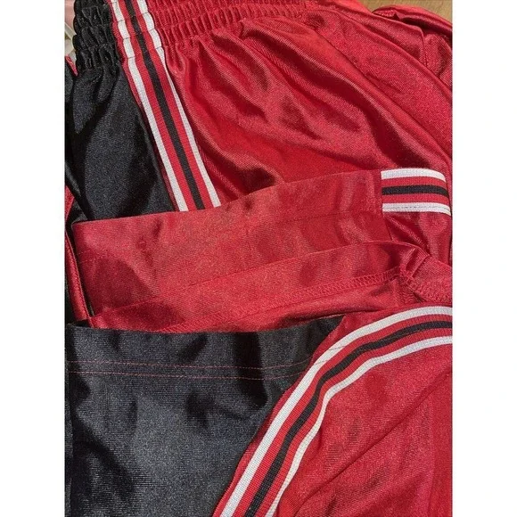 Adidas Track Pants Men L Red Vintage Retro‎ Metallic Shimmer Athletic Old School